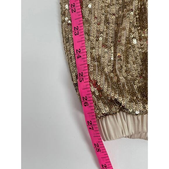 Victoria Secret Gold Sequined Joggers Size L Glam Y2K Retro - Picture 5 of 6